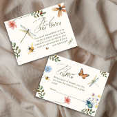 Boho Love Bug Insecten Dragonfly baby shower Informatiekaartje