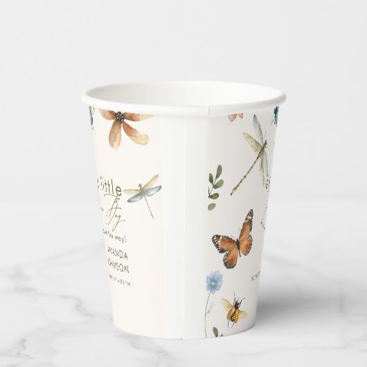 Boho Love Bug Insecten Dragonfly baby shower Papieren Bekers (Rechts)