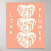 Boho Love Flower Heart Poster (Voorkant)