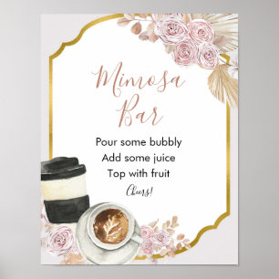 Boho Love is Brewing Bruidsfeest Mimosa Bar Bord Poster
