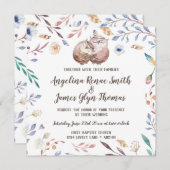 Boho Love Ows Faire-part de mariage Floral (Devant / Derrière)