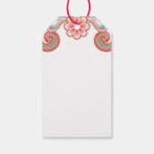 Boho Love Romantic Valentijns Green and Red Cadeaulabel (Achterkant)