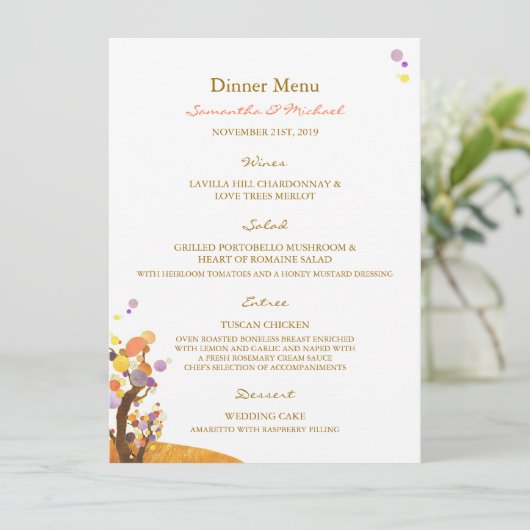 Boho Love Trees DIY Wedding Reception menu (Staand voorkant)