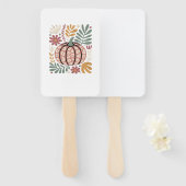 Boho Luipaard Pompoen Herfst � Retro Herfst Bloemi Handwaaier (Voorkant en achterkant)