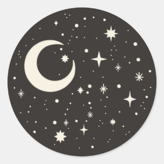 Boho Lune céleste et autocollant étoiles