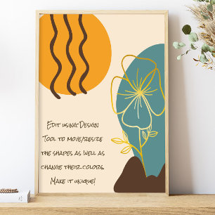 Boho maakt een eenvoudige Gold Flower Quote Poster