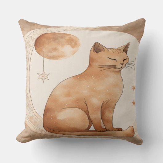 Boho Maan Kat Design Kussen (Voorkant)