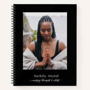 Boho Maan Kristallen Veren Bloemen Verticale Foto Notitieboek