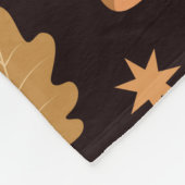 Boho Maan met Herfstbladeren Patroon Fleece Deken (Hoek)