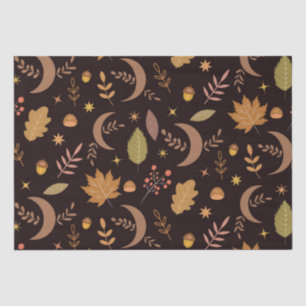 Boho maan met herfstbladerenpatroon tissuepapier