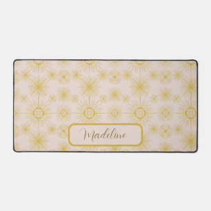 Boho maan sterren zon blush roze patroon bureaumat