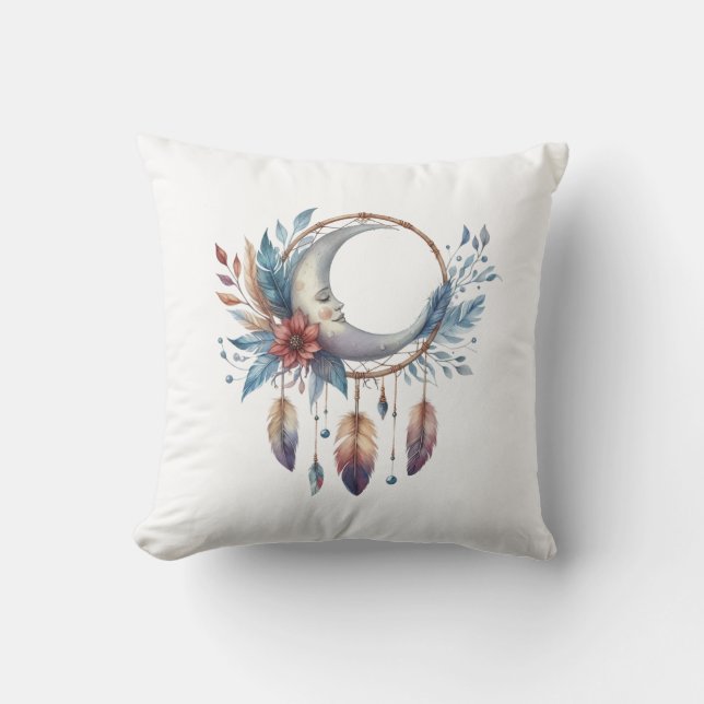 Boho Maan Worp Kussen (Voorkant)