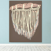 Boho Macrame Hangende Schilderkunst Canvas Afdruk (Insitu (Houten vloer))