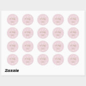 Boho madeliefjes blush roze goud oh baby meisje do ronde sticker (Vel)