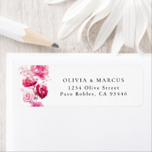 Boho Magenta Heet Roze Bloemendecor Retouradreslab Etiket
