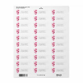 Boho Magenta Hot Roze Bloemen Retouradres Label (Full Sheet)