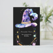 Boho Magic Editable Wizard Verjaardag Bedankkaart (Staand voorkant)