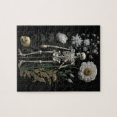  boho magie floraal skelet in zwart legpuzzel (Horizontaal)