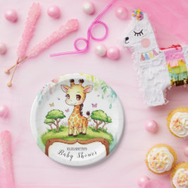 Boho Magische Giraffe Baby shower Papieren Bordje