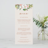 Boho Magnolia Menu Wedding Vrijgezellenfeest Meal (Staand voorkant)