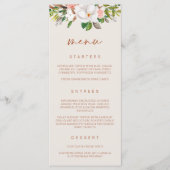 Boho Magnolia Menu Wedding Vrijgezellenfeest Meal (Voorkant)