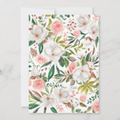 Boho Magnolia Uitnodiging Vrijgezellenfeest Partij (Achterkant)