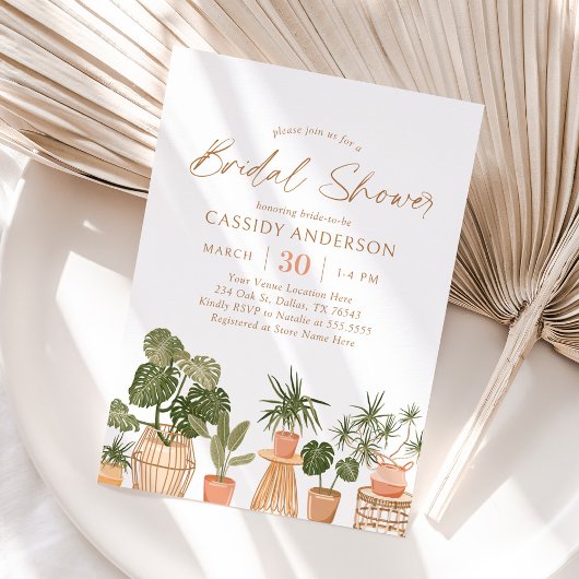 Boho Maison en Pots Plantes Invitation de douche n