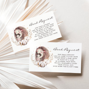 Boho Mama en Baby Hedgehog Book Request Kaart Visitekaartje