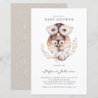 Boho mama en Baby uil Baby shower uitnodiging