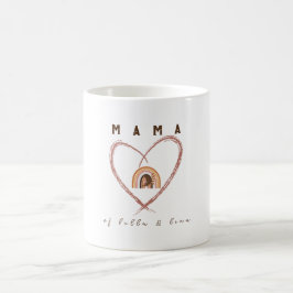 Boho Mama Tekst w / Moon Veren en Kind Namen Koffiemok