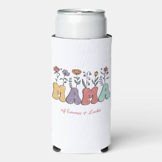 Boho Mama Text met Flowers en Kind Names (Seltzer Voorkant)