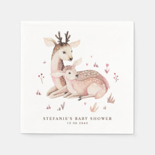 Boho Mammoet en Babyhert Bos Baby Shower Servet