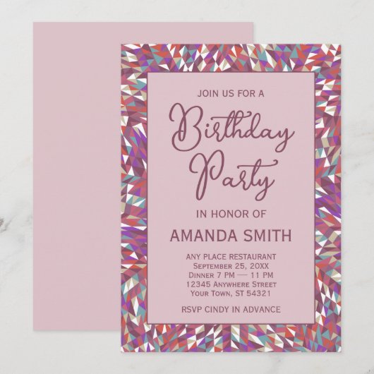 Boho Mandala Anniversaire Fête Invitation (Devant / Derrière)