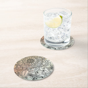 Boho Mandala Bohemian Art Ronde Kartonnen Onderzetter