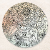 Boho Mandala Bohemian Art Ronde Kartonnen Onderzetter (Voorkant)