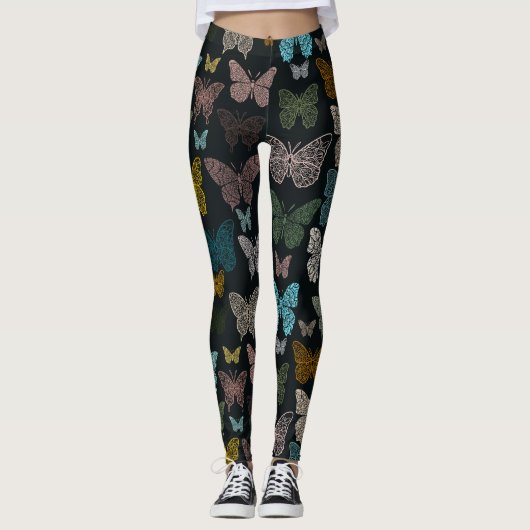Boho Mandala Butterflies Leggings (Devant)