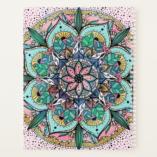 Boho Mandala couleur aquarelle Floral (Dos)
