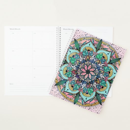 Boho Mandala couleur aquarelle Floral (Devant avec enveloppe)