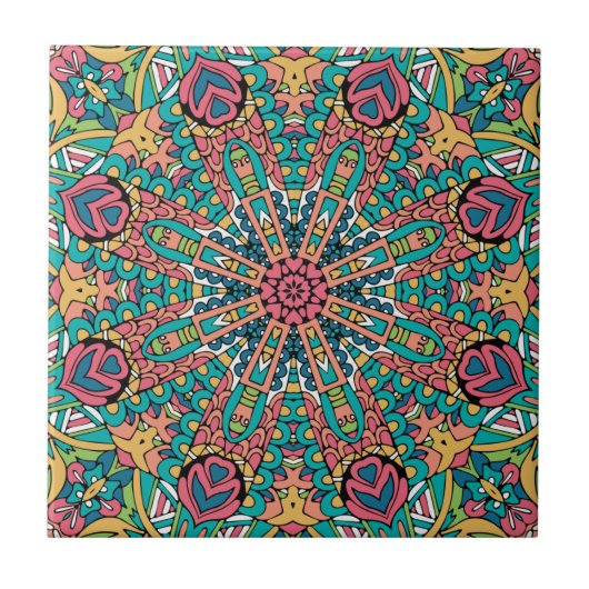 Boho Mandala Festive    Tegeltje (Voorkant)