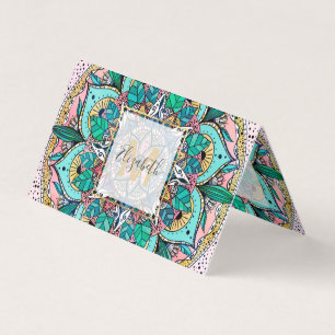 Boho Mandala Kleurrijke Waterverf Bloemen Visitekaartjes