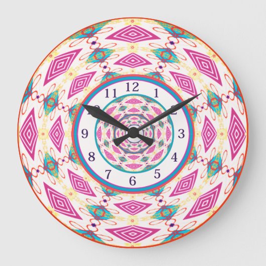 Boho Mandala Large Clock Grote Klok (Voorkant)