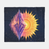 Boho Mandala Mountain Sunset | Cosmic Night Sky Fleece Deken (Voorkant (Horizontaal))