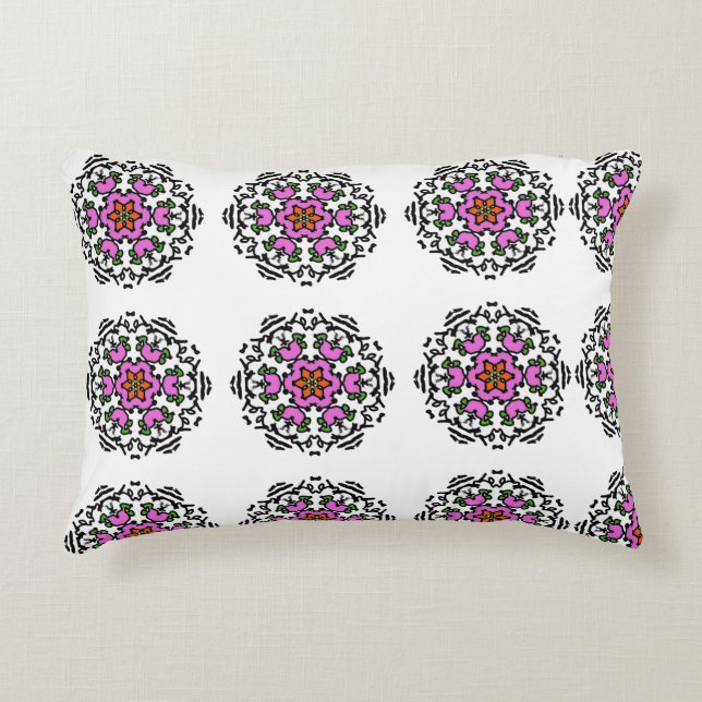 Boho Mandala Patroon Accent Kussen (Voorkant)