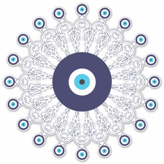 Boho mandala patroon Mediterraans Sticker (Voorkant)