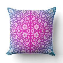 Boho Mandala Pink & Purple throw Pillow