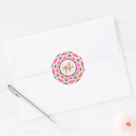 Boho Mandala Ronde Sticker (Envelop)