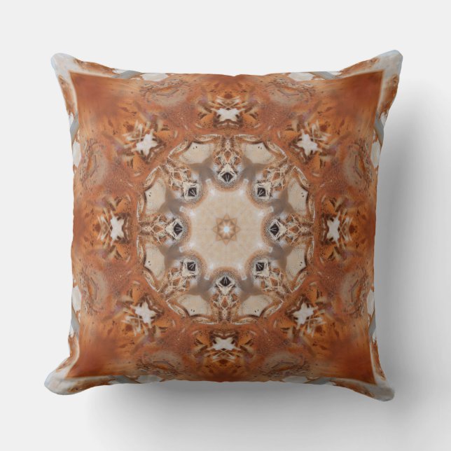 Boho Mandala Rust Grey Dusty Peach Sierkussen (Voorkant)