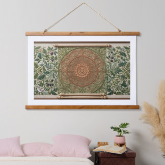 Boho Mandala Snijwerk en Botanisch Linnen Muurtape Hangend Wandkleed