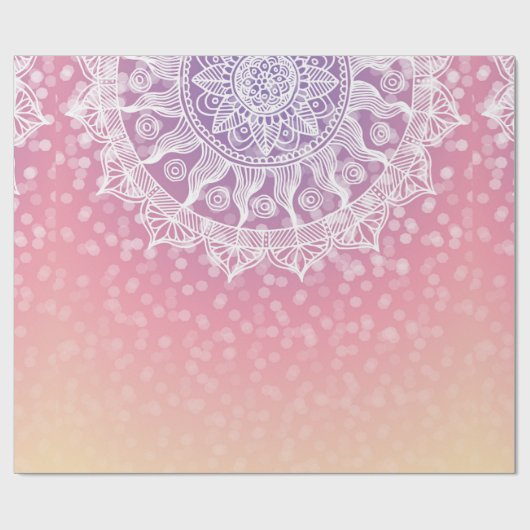 Boho Mandala Sunset Ombre Cadeaupapier (Vlak)
