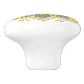Boho Mandala Teal Blush & Gold Ceramic Knob Pull Keramische Knop (Zijkant)